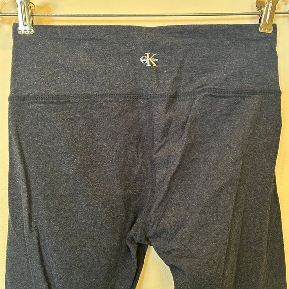 Calvin Klein cropped heathered navy leggings w/ lattice detail at back ankles sz - Picture 4 of 11